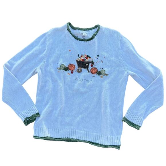 🍂 Christopher & Banks Fall Harvest Embroidered Sweater – Women’s L (2007) - Picture 1 of 6